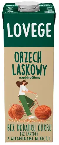 Napój orzechowy Lovege, orzech laskowy, bez cukru, 1l