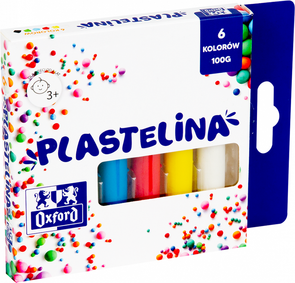 Plastelina Oxford mix kolorów, 6 kolorów, 100g