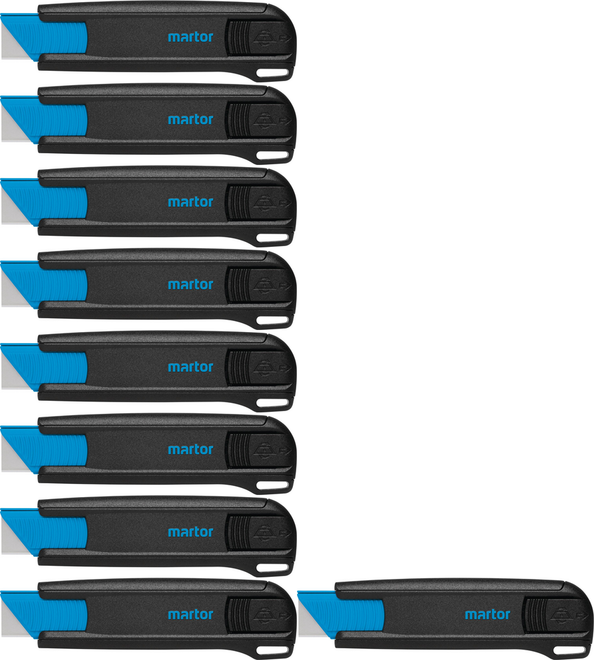 10x Nóż bezpieczny Martor Secunorm 175, z wymiennym ostrzem, czarny