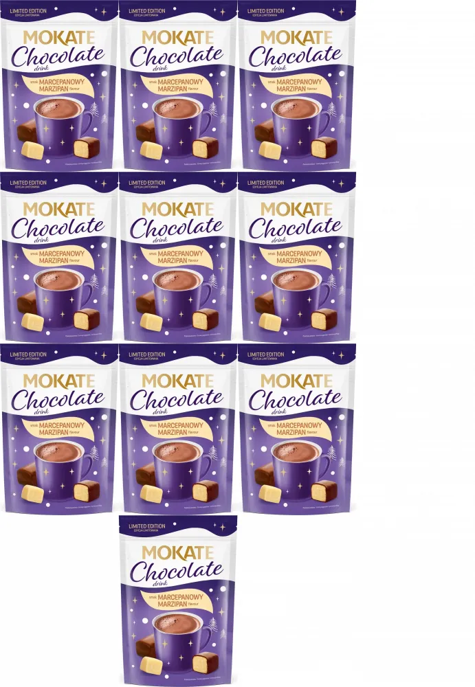 10x Napój czekoladowy Mokate, o smaku marcepanowym, 120g