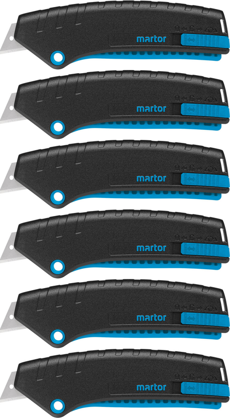 6x Nóż bezpieczny Martor Secunorm Mizar, z wymiennym ostrzem, czarny