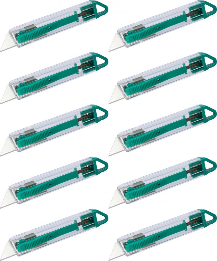 10x Nóż bezpieczny Wolfcraft WF4135000, z wymiennym ostrzem, transparentny