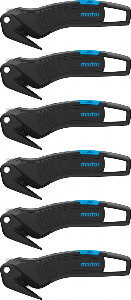 6x Nóż bezpieczny Martor Secumax 320, z wymiennym ostrzem, czarny