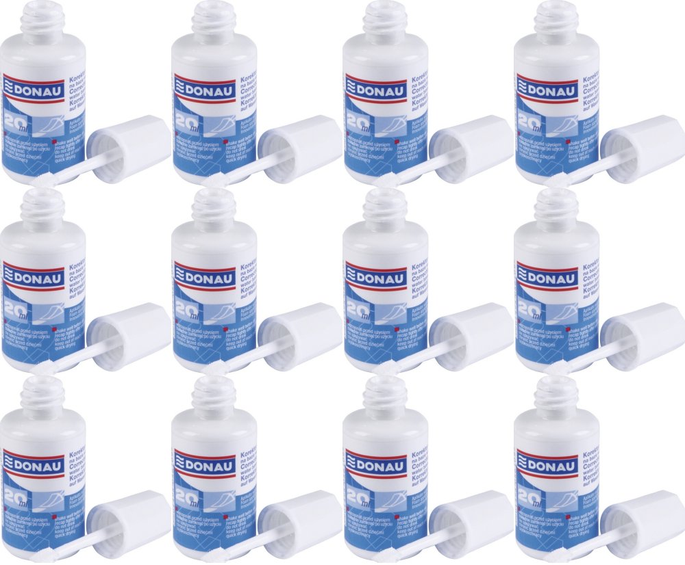 12x Korektor w płynie Donau, z gąbką, 20ml