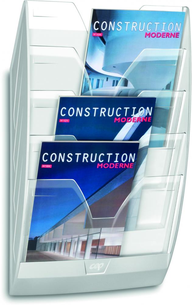 Półka naścienna Cep ReCaption, 5 kieszeni, A4, przezroczysty