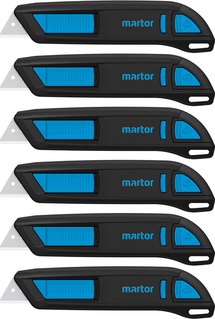 6x Nóż bezpieczny Martor Secunorm 300, z wymiennym ostrzem, czarny