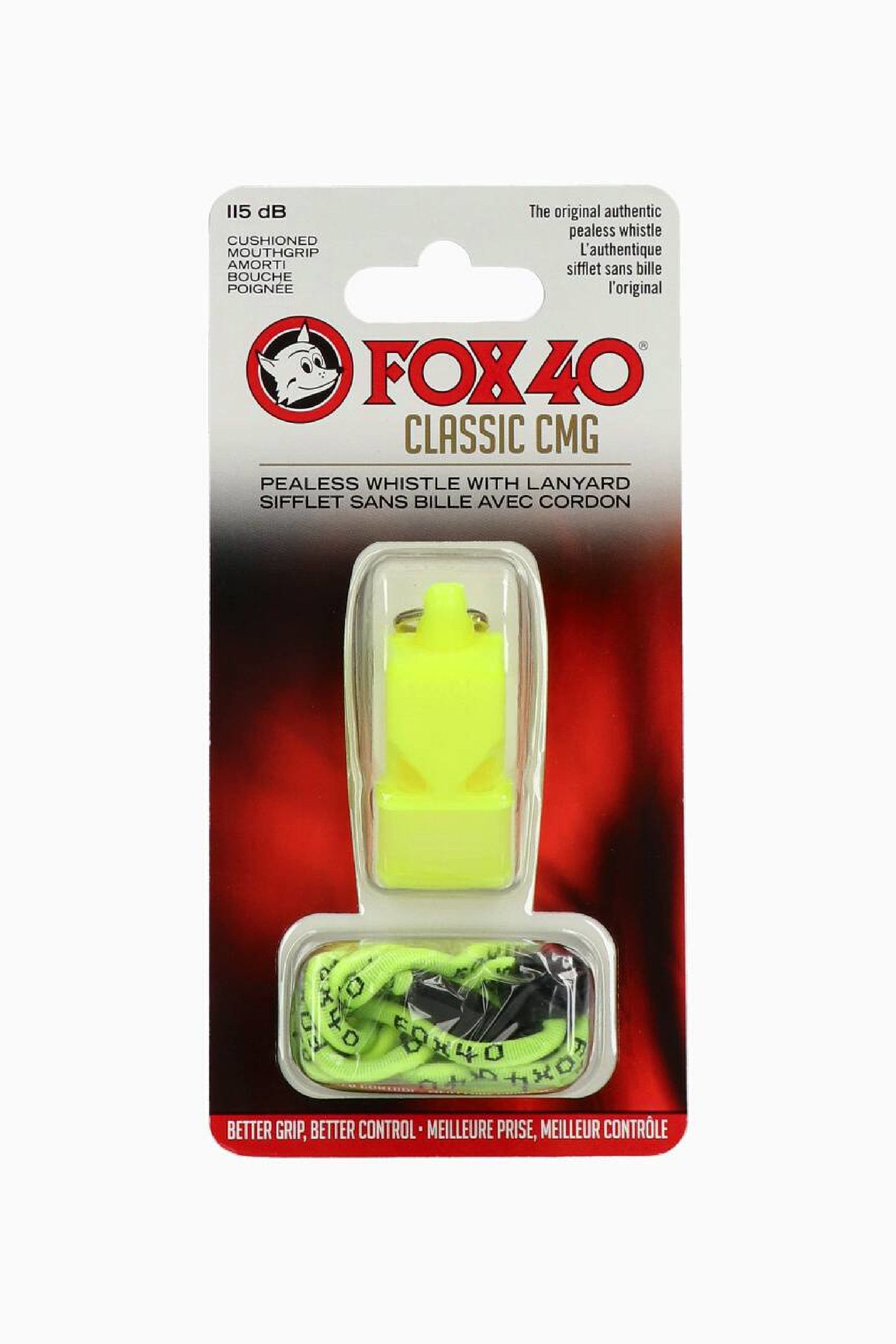 Gwizdek ze sznurkiem Fox40 Classic CMG - Limonkowy
