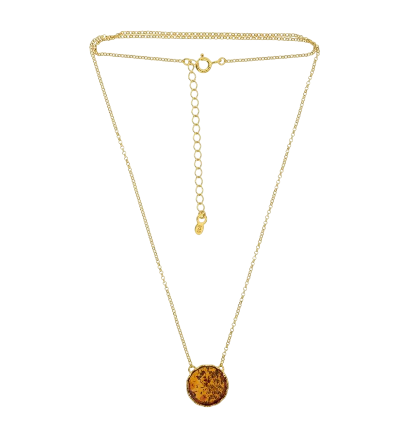 Naszyjnik pozłacany bursztyn okrągły - wysyłka 24 h! - Mennica Skarbowa