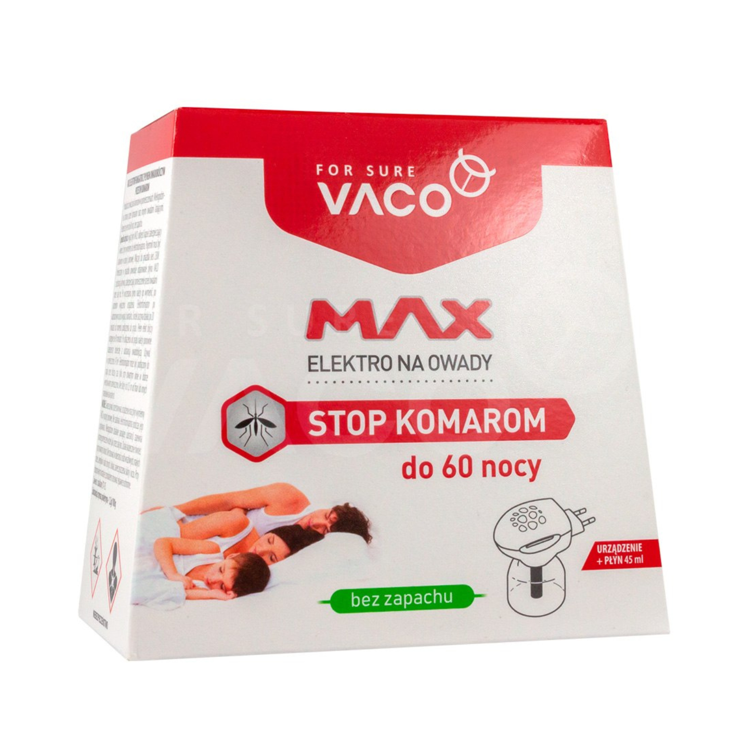 Vaco - max elektro na owady + płyn na komary, do 60 nocy, 1 komplet