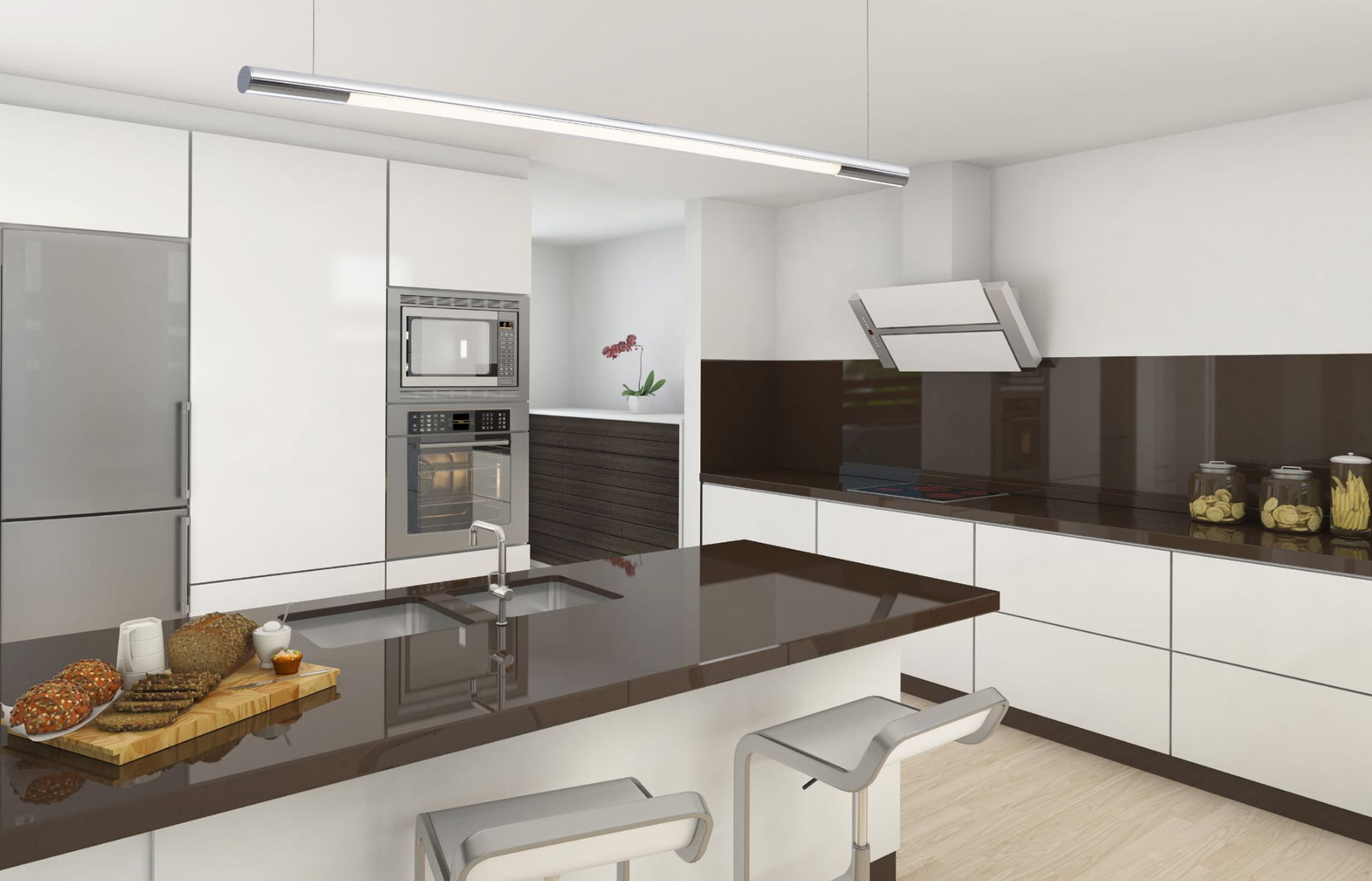 MaxLight Organic Horizon lampa wisząca 1x16 W chrom P0355 - Wysyłka w 24h