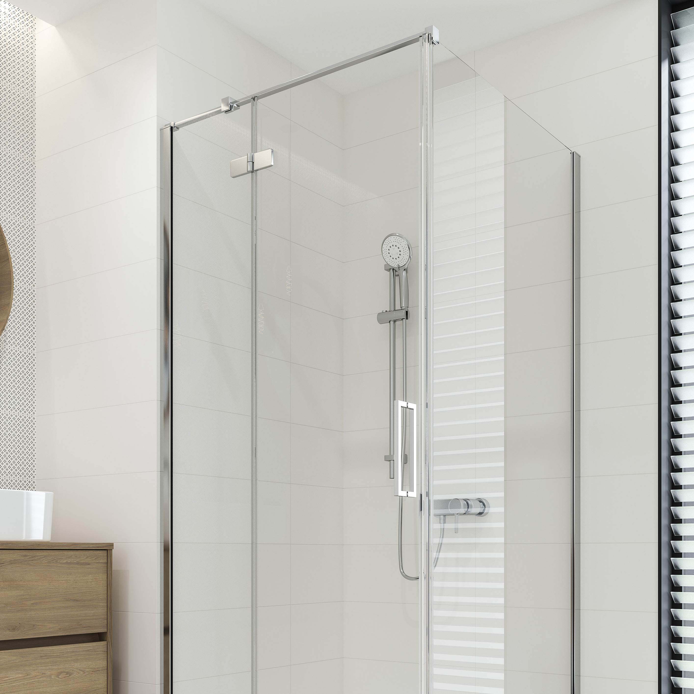 Cersanit City kabina prysznicowa 80x80 cm kwadratowa lewa chrom połysk/szkło przezroczyste S584-104