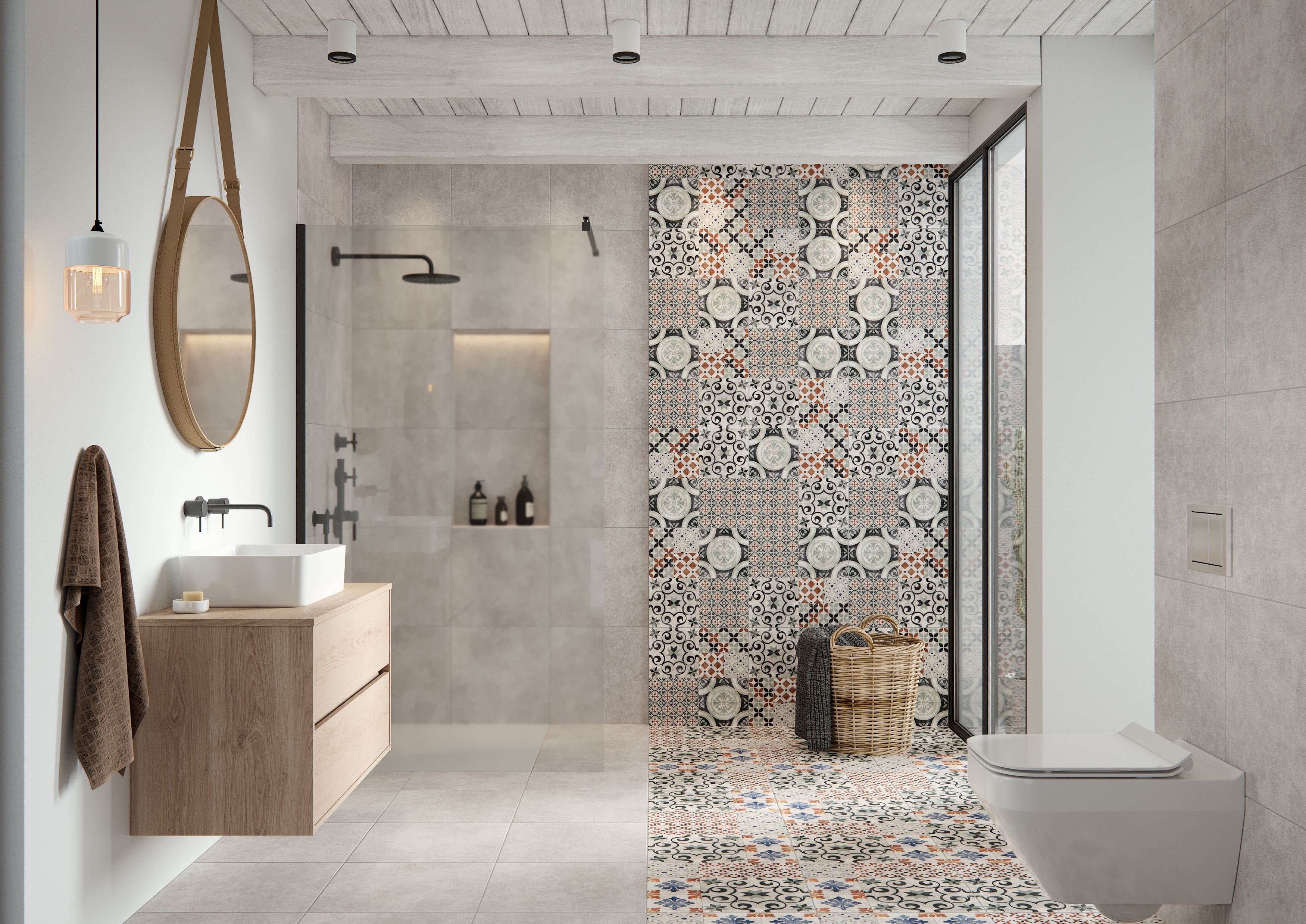 Cersanit Patchwork G417 light grey płytka ścienno-podłogowa 42x42 cm jasny szary mat