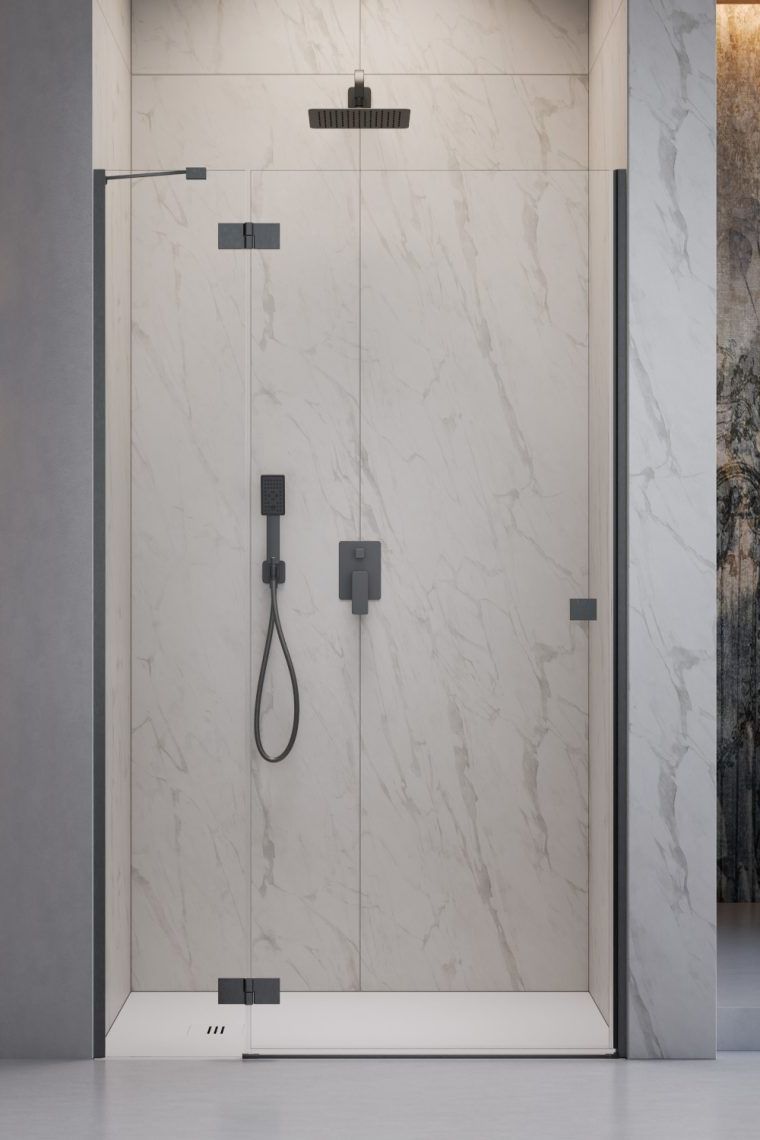Radaway Essenza Brushed GunMetal DWJ drzwi prysznicowe 80 cm uchylne gunmetal szczotkowany/szkło przezroczyste 1385012-92-01L