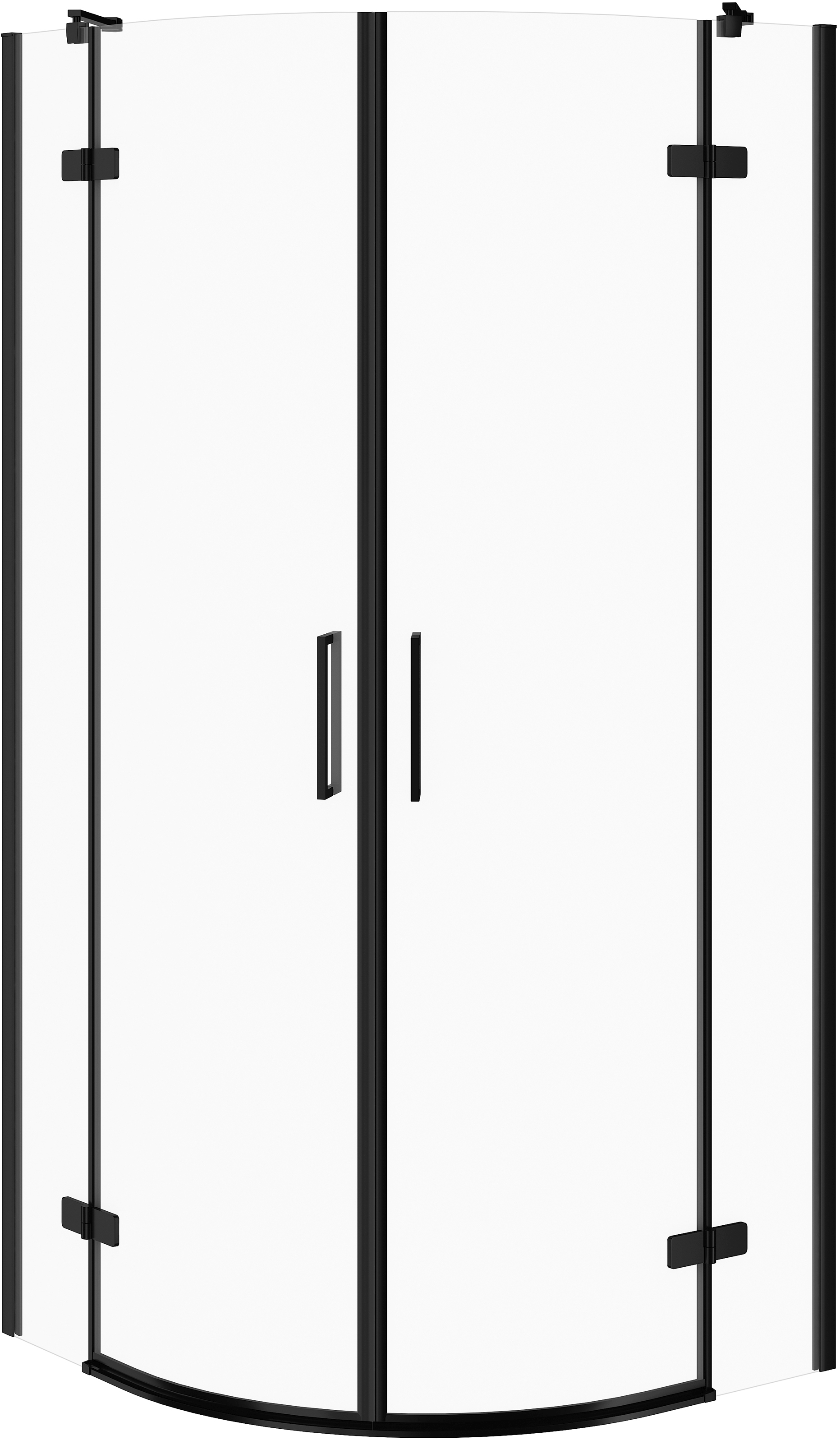 Cersanit City kabina prysznicowa 90x90 cm półokrągła czarny mat/szkło przezroczyste S584-071