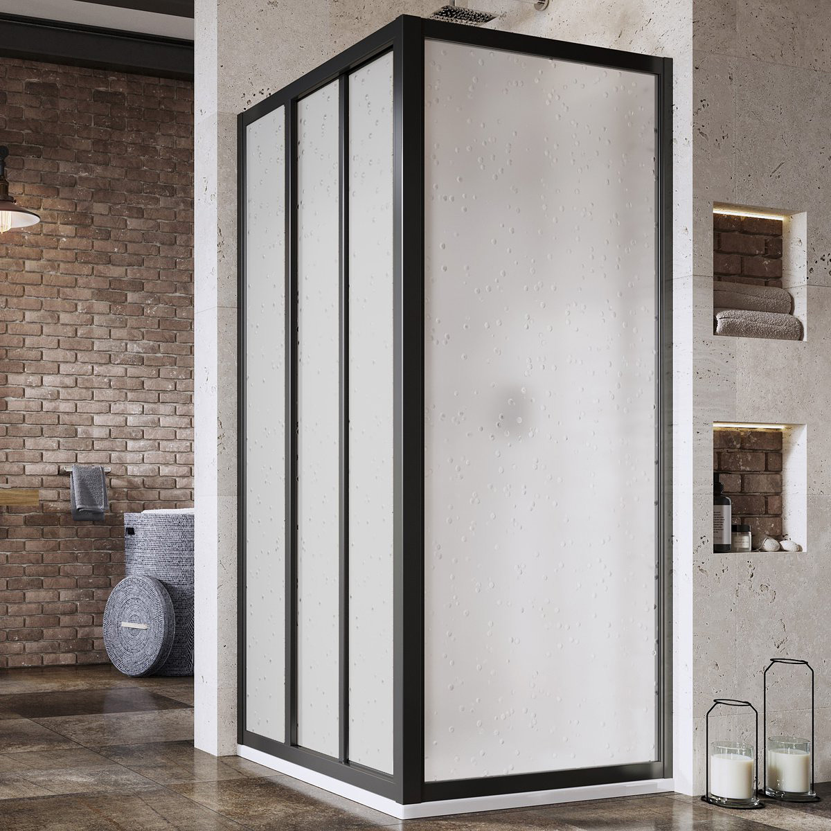 Ravak Supernova ASDP3-120 drzwi prysznicowe 120 cm czarny mat/pearl 00VG03R211