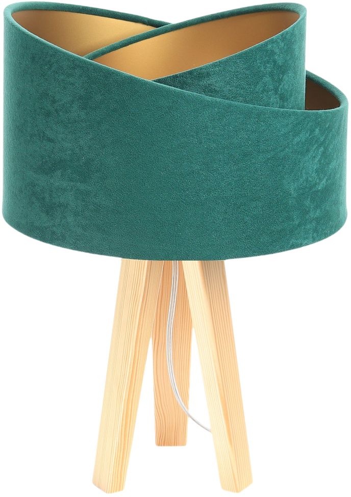 BPS Koncept Galaxy lampa stołowa 1x60 W zielona-złota-drewno 060S-003