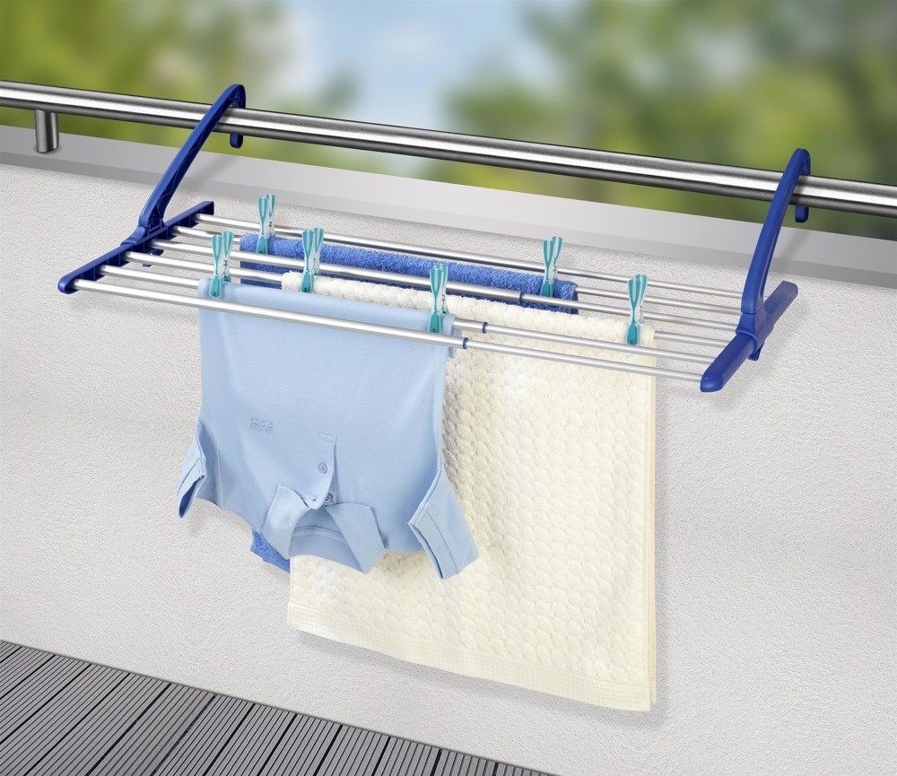 Wenko suszarka na pranie teleskopowa wisząca srebrny/niebieski 63005800 - Wysyłka w 24h