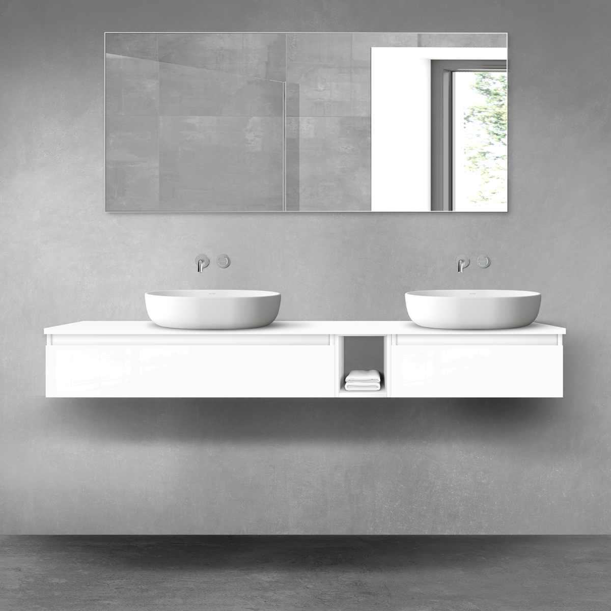 Oltens Vernal zestaw mebli łazienkowych 180 cm z blatem biały połysk 68657000 - Wysyłka w 24h