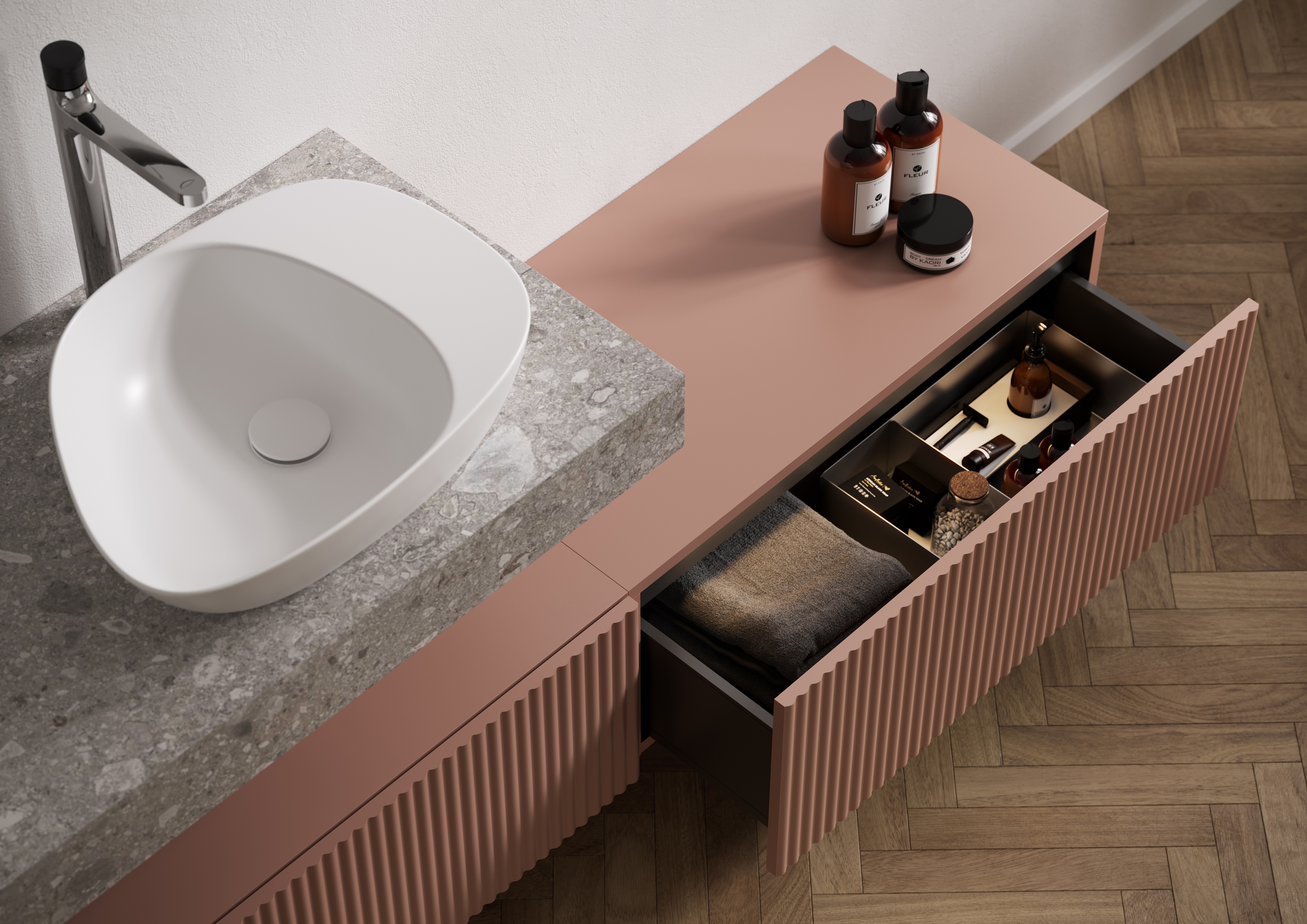 Meissen Keramik Kontra blat naszafkowy 80,2x42,8 cm marsala S1004-010