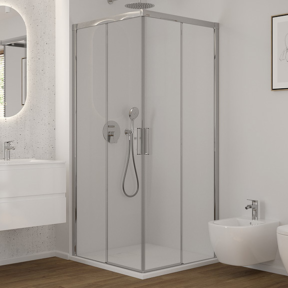 Oltens Breda kabina prysznicowa 80x80 cm kwadratowa chrom połysk/szkło przezroczyste 20005100 - Wysyłka w 24h