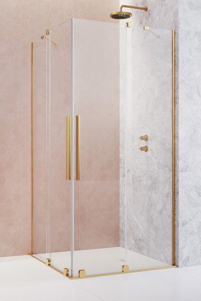 Radaway Furo Gold KDD kabina prysznicowa część prawa 80x80 cm kwadratowa 10105080-09-01R