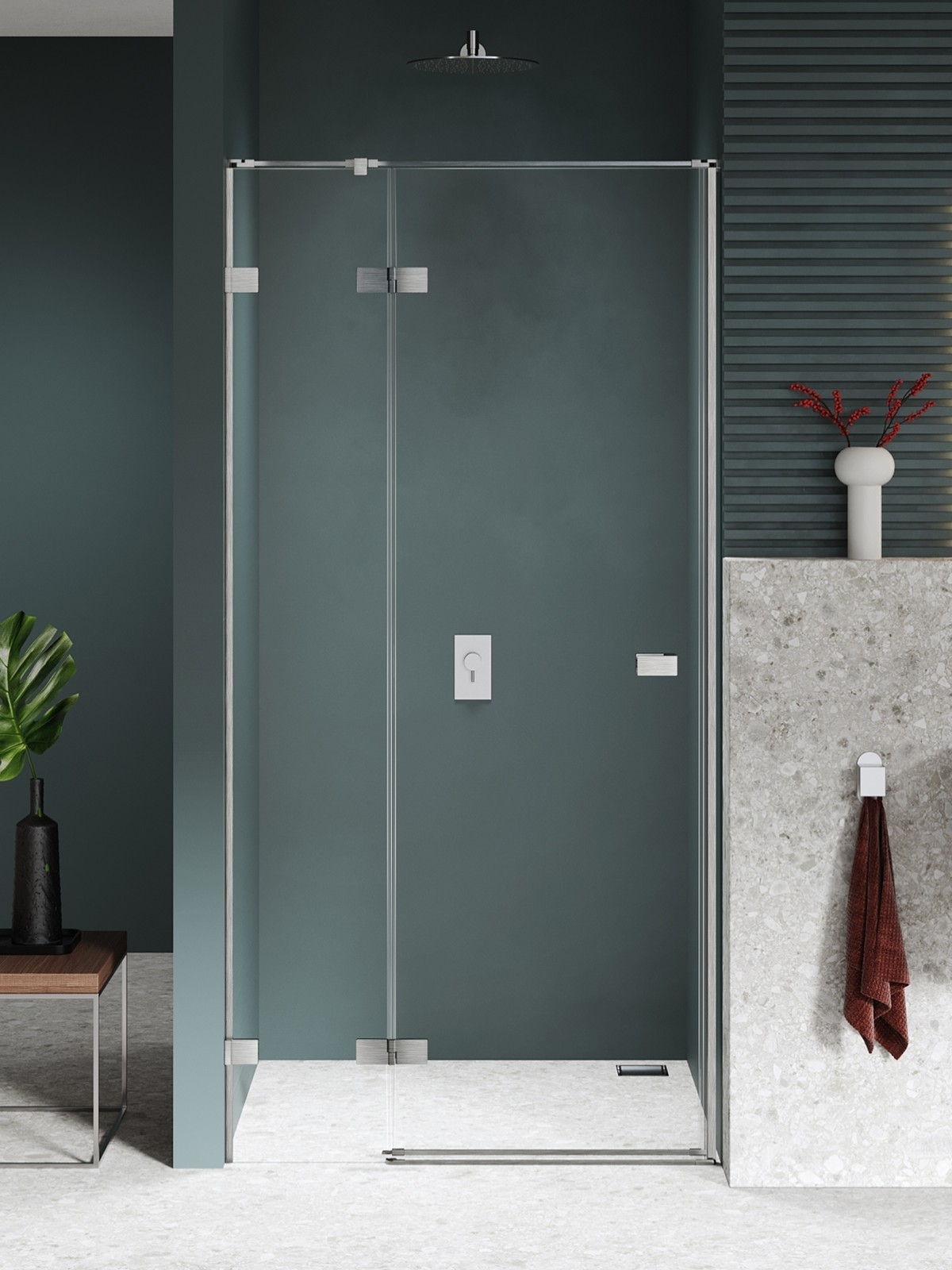 New Trendy Avexa Nickel Brushed drzwi prysznicowe 90 cm uchylne lewe nikiel szczotkowany/szkło przezroczyste EXK-8459