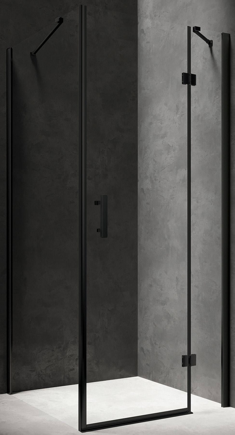 Omnires Manhattan kabina prysznicowa 90x100 cm prostokątna czarny mat/szkło przezroczyste MH9010BLTR