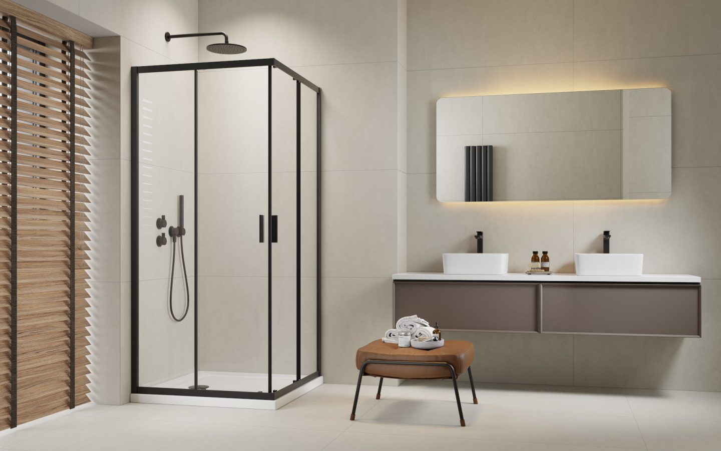 Radaway Alienta Black C kabina prysznicowa 90x90 cm kwadratowa czarny mat/szkło przezroczyste 10239090-54-01