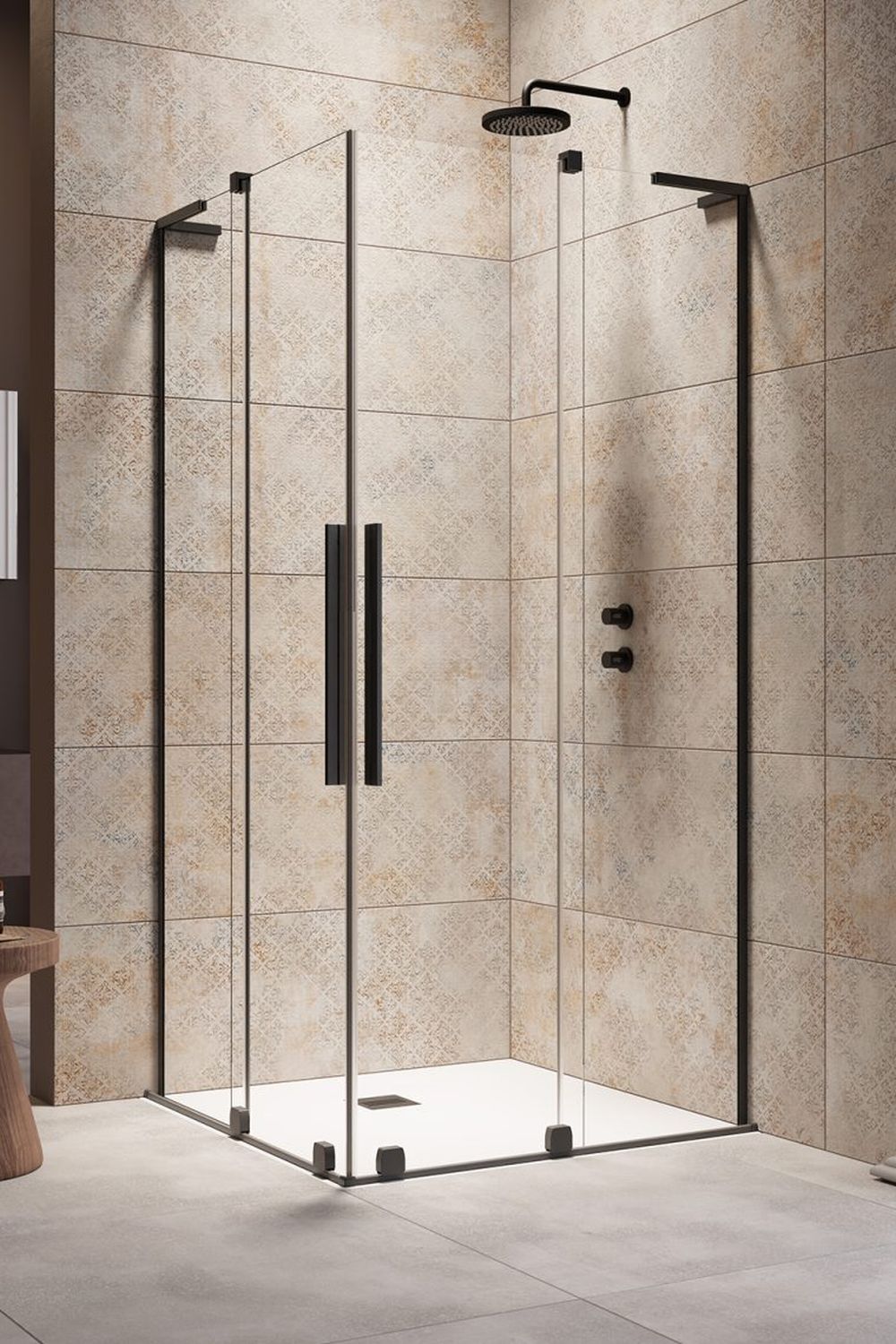 Radaway Furo SL Black KDD kabina prysznicowa część prawa 90x90 cm kwadratowa 10305090-54-01R