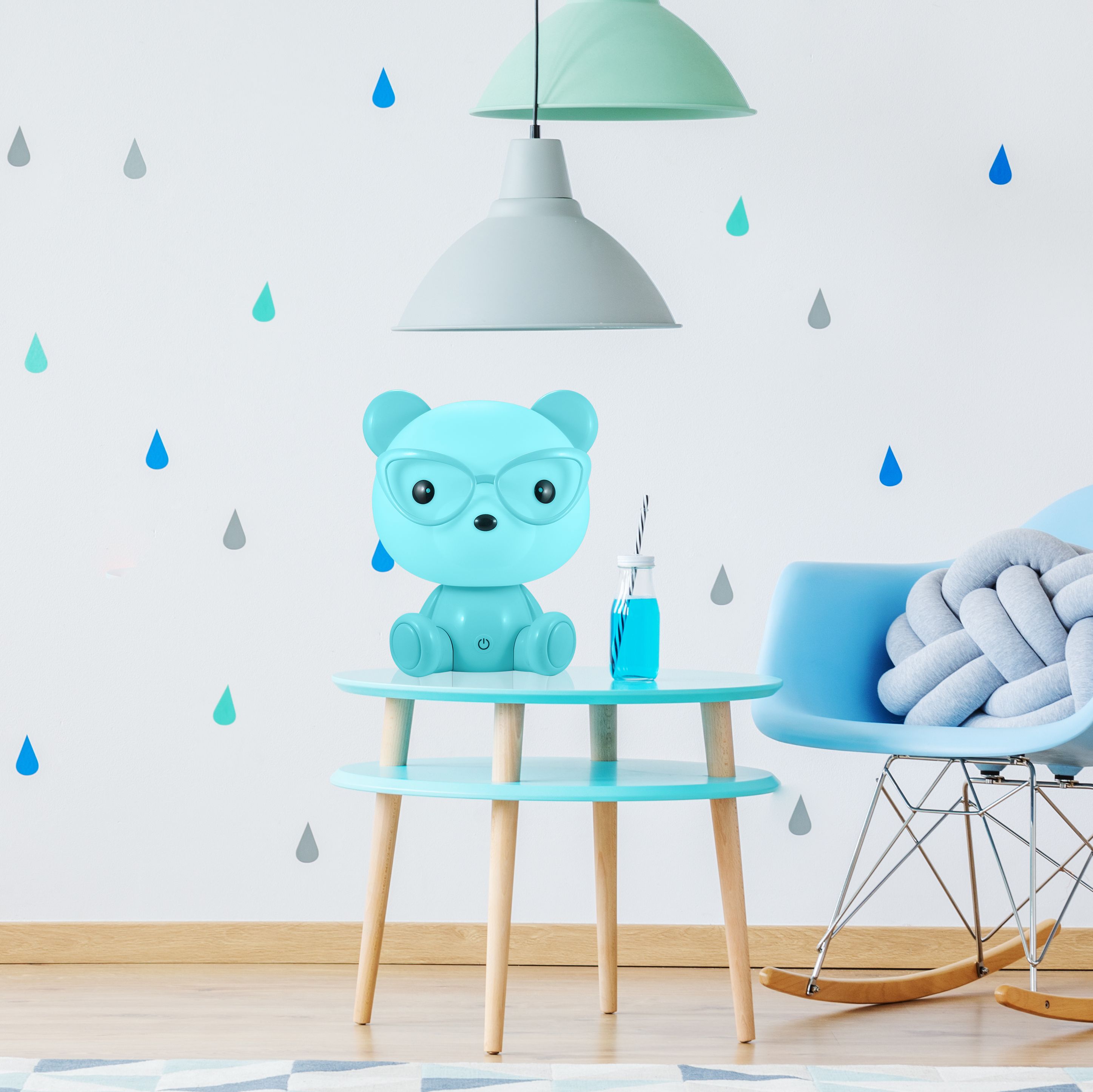 Goldlux Miś Okularnik lampka nocna dziecięca 1x2,5 W niebieska 327192