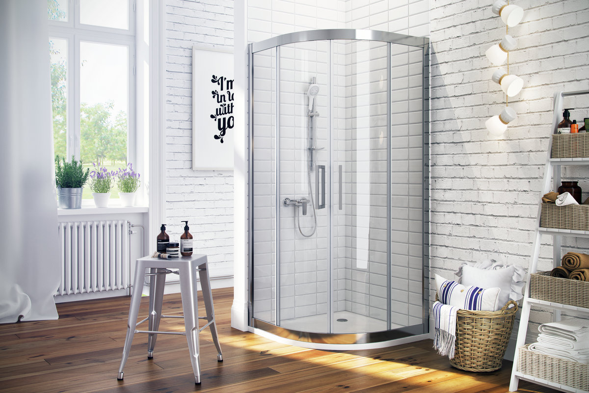 Actima Seria 600 kabina prysznicowa 90x90 cm półokrągła chrom połysk/szkło przezroczyste KAAC.1901.900.LP