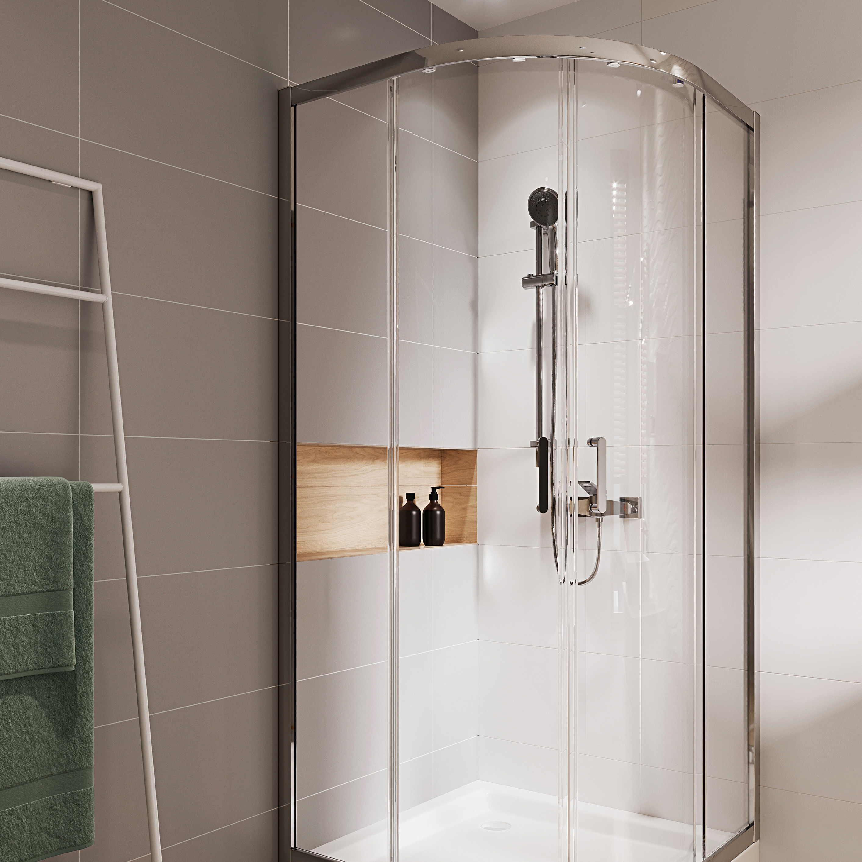 Cersanit Arteco kabina prysznicowa 90x90 cm półokrągła chrom/szkło przezroczyste S157-002 - Wysyłka w 24h