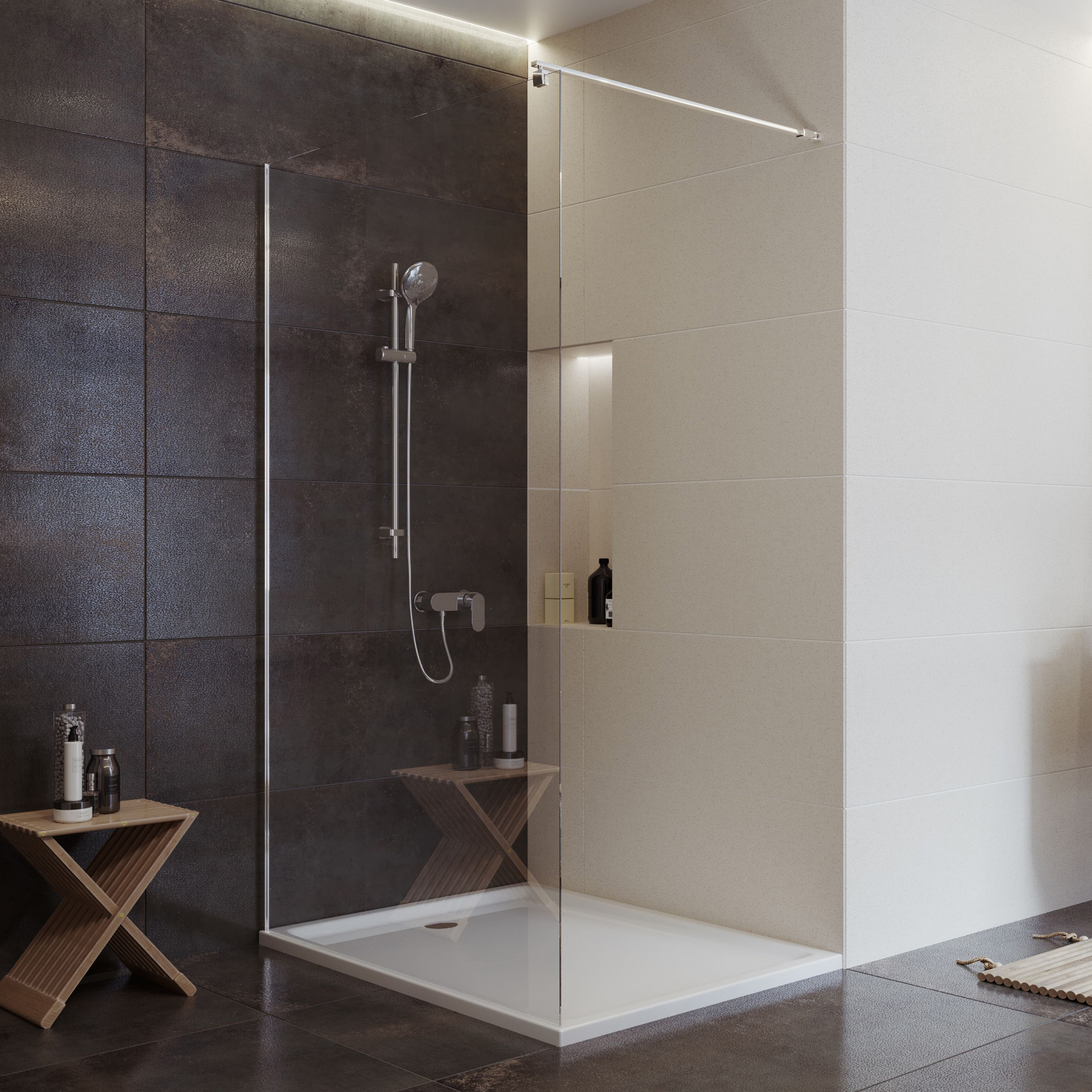 Cersanit Mille Walk-in ścianka prysznicowa 120 cm chrom/szkło przezroczyste S161-002 - Wysyłka w 24h