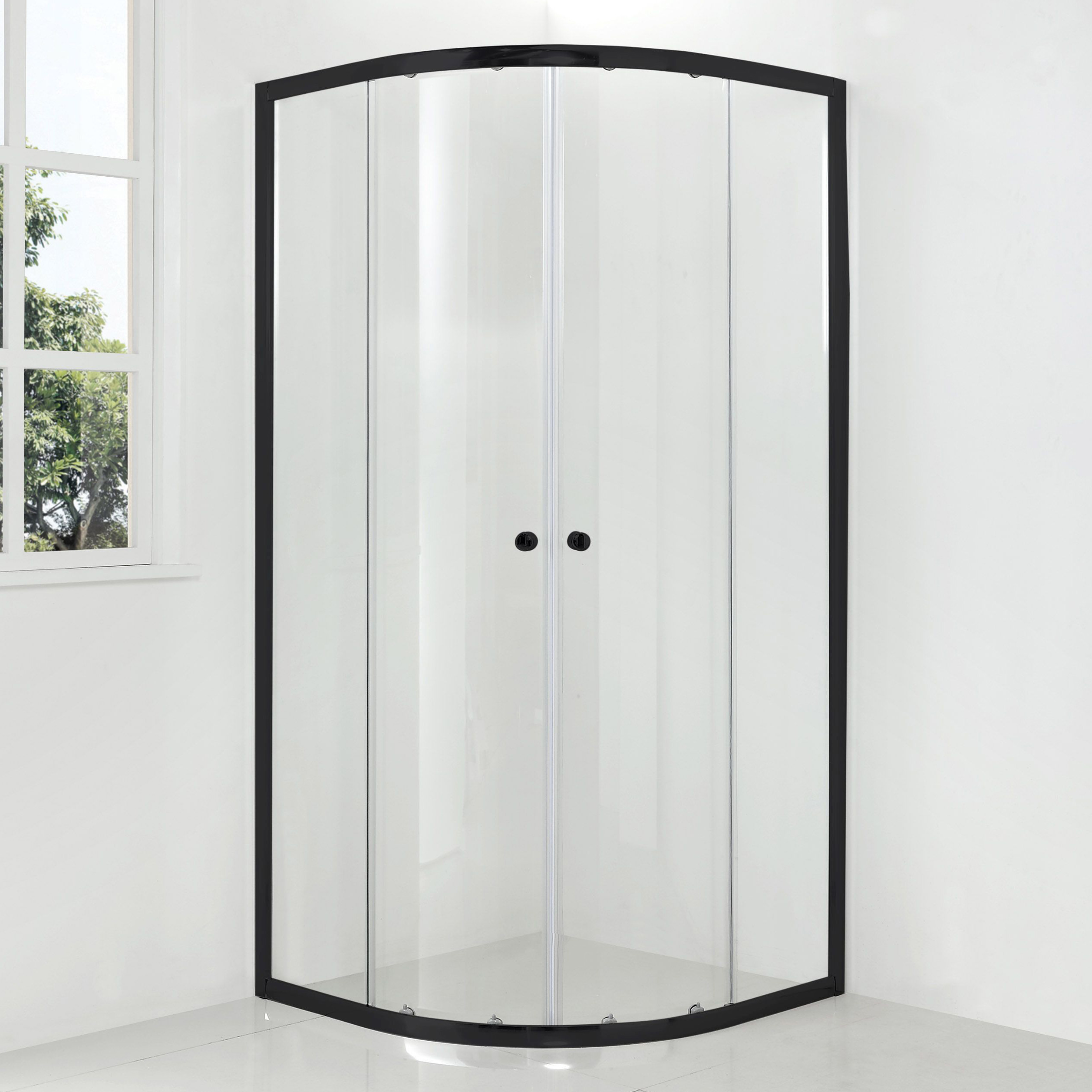 Hagser Andrea kabina prysznicowa 90x90 cm półokrągła czarny mat/szkło przezroczyste HGR22000020 - Wysyłka w 24h