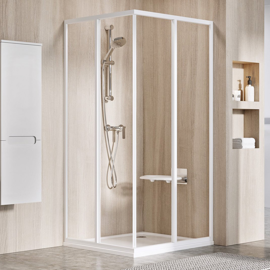 Ravak Supernova SRV2-100 S drzwi prysznicowe 100 cm przesuwne częściowe 1/2 biały/szkło przezroczyste 14VA01O2Z1