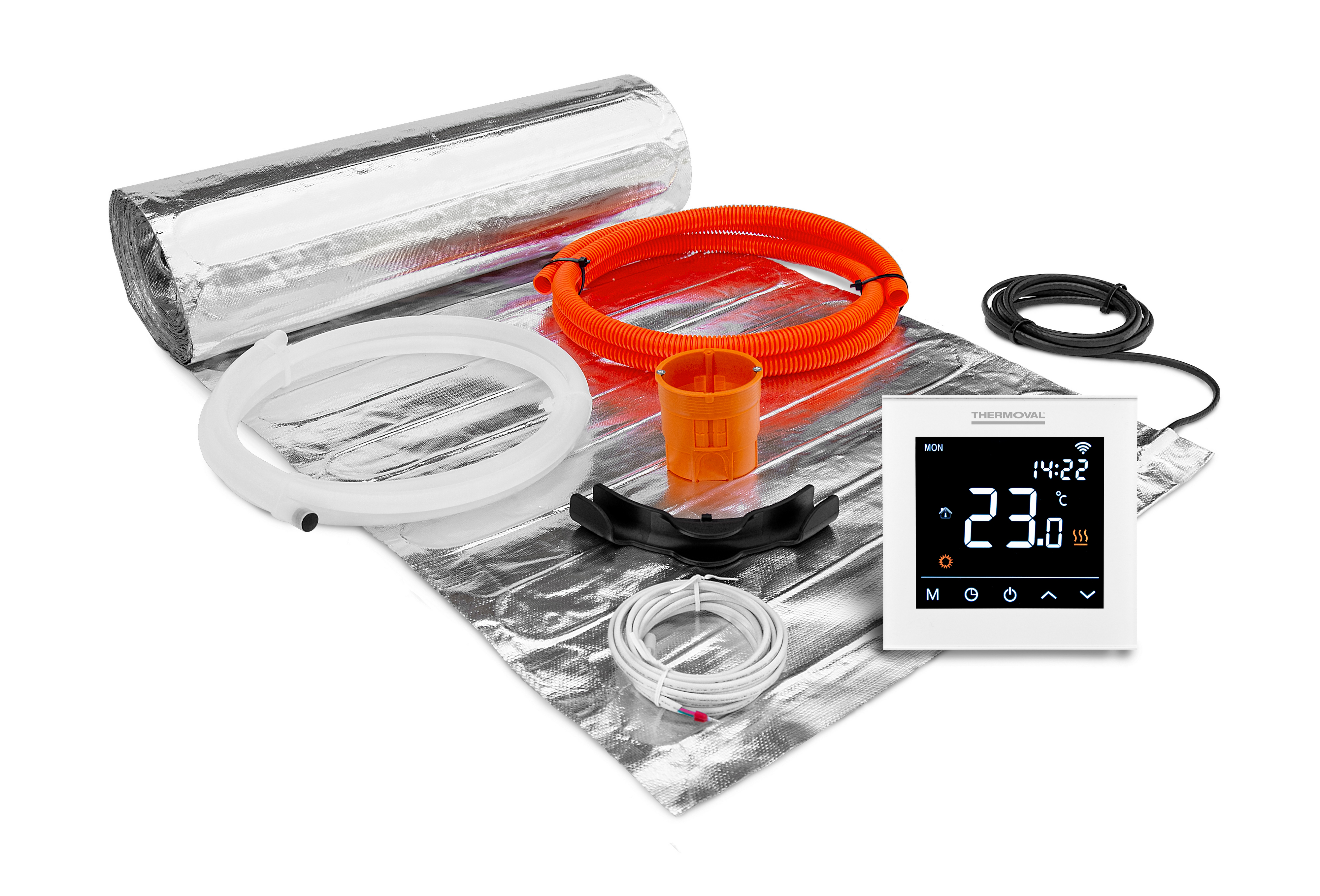 Thermoval WT 2010 mata grzewcza 8 m2 150 W/m2 z termoregulatorem TVT 30 BB WiFi białym