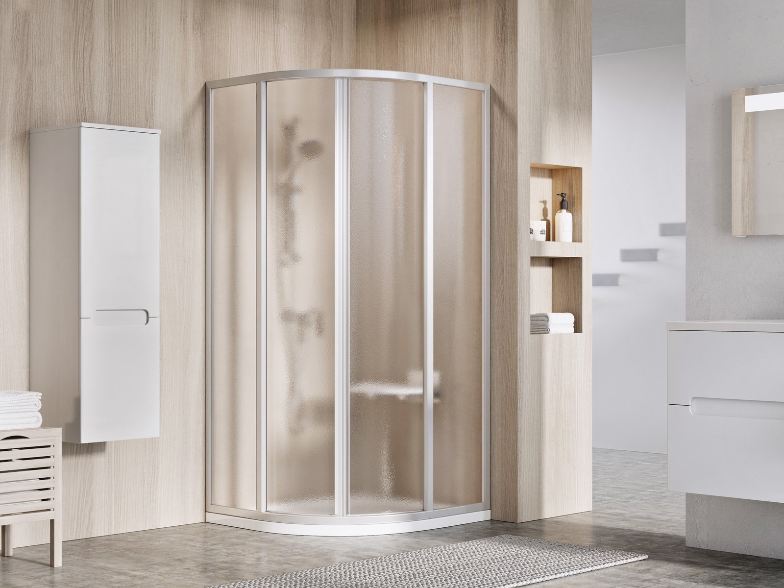 Ravak Supernova kabina prysznicowa 90x90 cm półokrągła satyna mat/ 3117OU02ZG