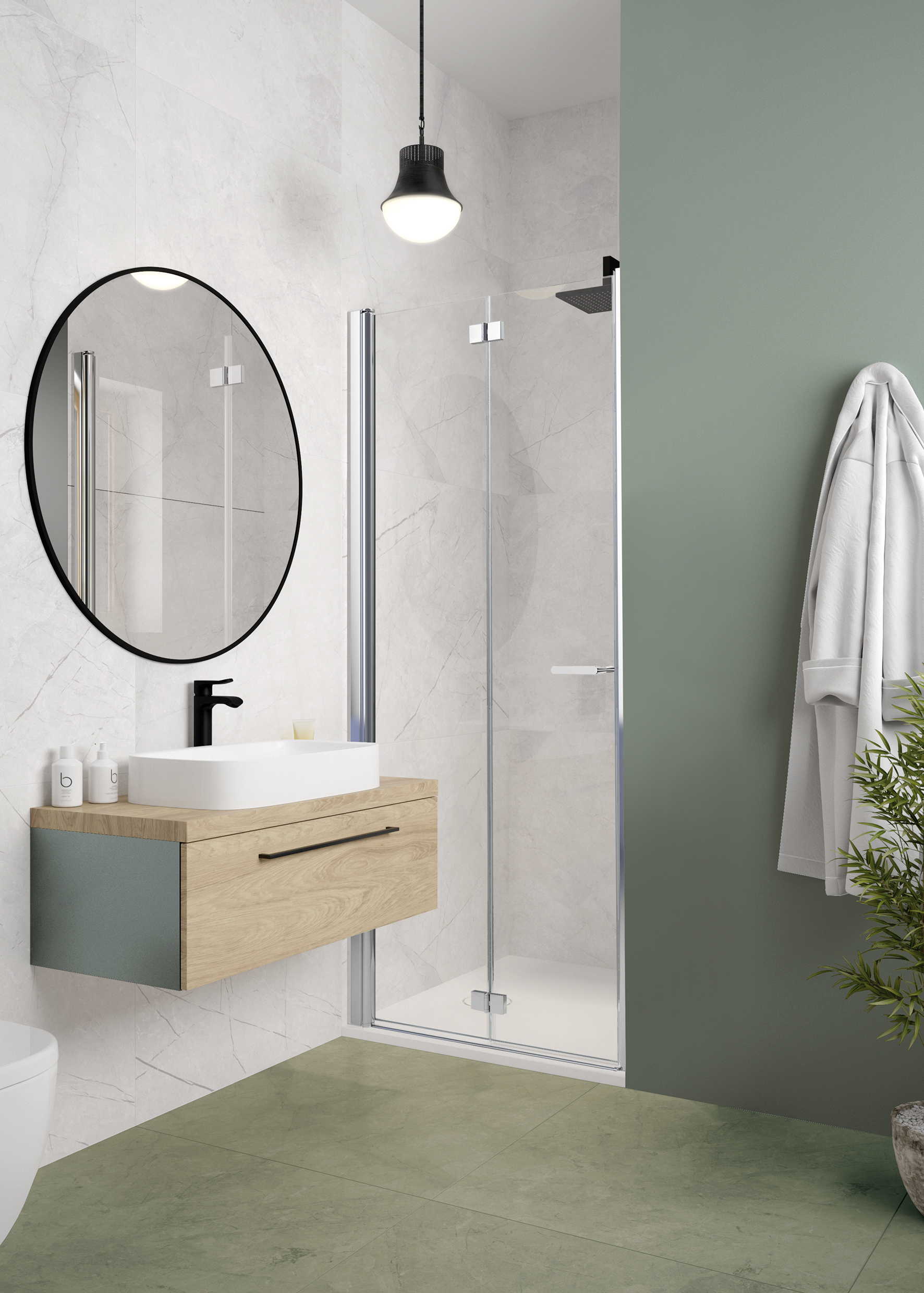 Sanplast Exa Line drzwi prysznicowe z profilem DŁ/Exa-120 cm składane srebrny połysk/szkło przezroczyste 600-540-2760-38-401