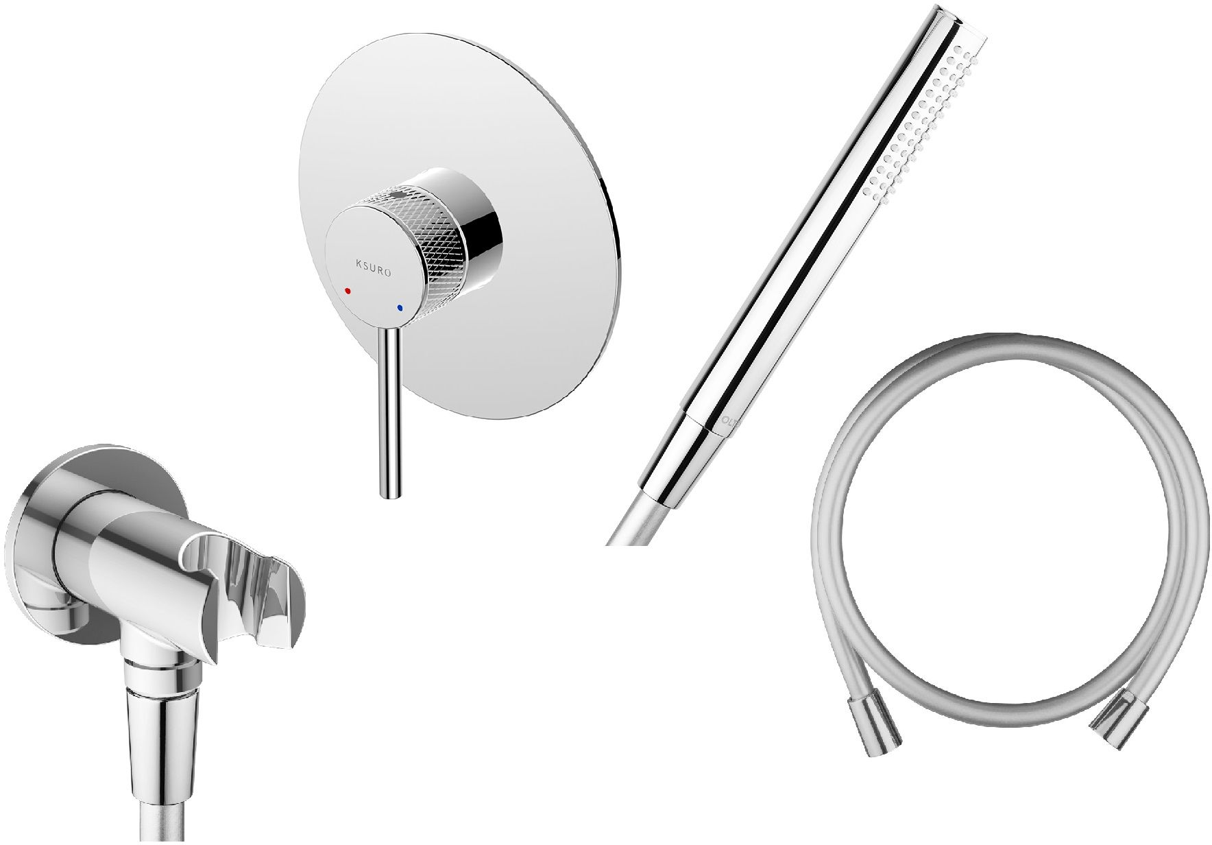 Zestaw Ksuro 01 bateria prysznicowa podtynkowa z kompletem natryskowym Oltens chrom (12000010, 37102100, 37200100, 39304100) - Wysyłka w 24h