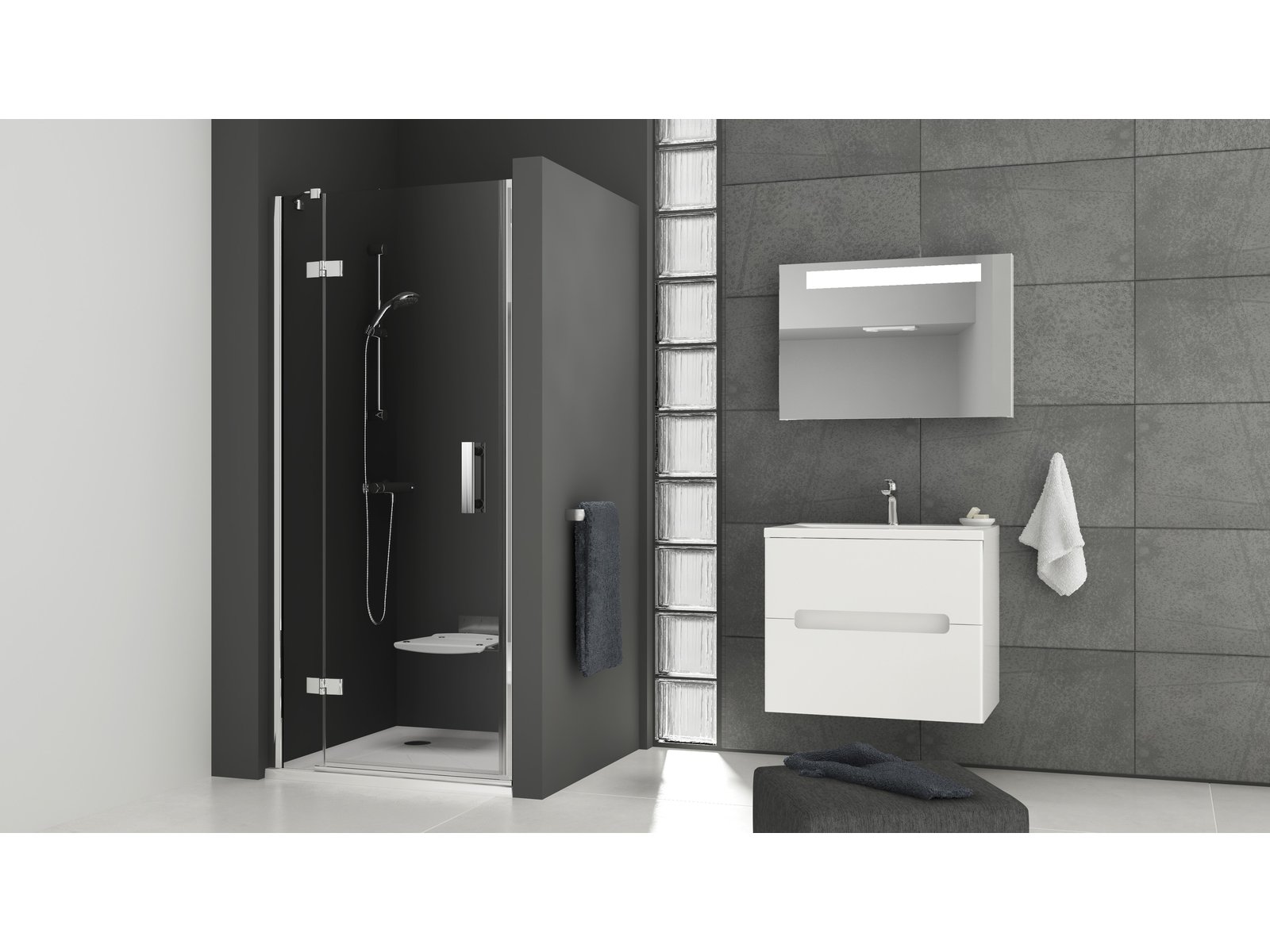 Ravak SmartLine SMSD2-120 A-L drzwi prysznicowe 120 cm uchylne lewe chrom/szkło przezroczyste 0SLGAA00Z1