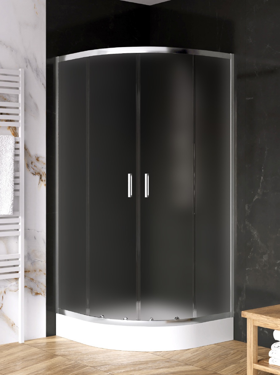 New Trendy Suvia kabina prysznicowa 90x90 cm półokrągła chrom połysk/szkło satynowe K-5120