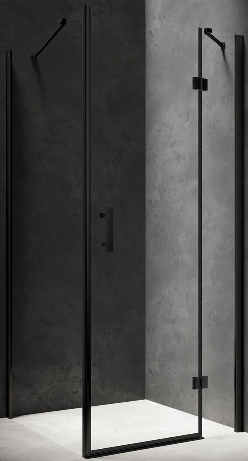 Omnires Manhattan kabina prysznicowa 120x80 cm prostokątna czarny mat/szkło przezroczyste MH1280BLTR