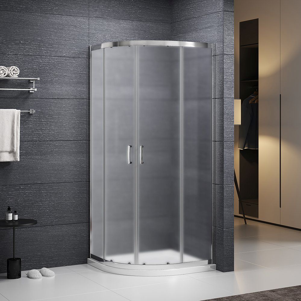 Roth Albis Tweed kabina prysznicowa 90x90 cm półokrągła chrom połysk/szkło matowe N0791