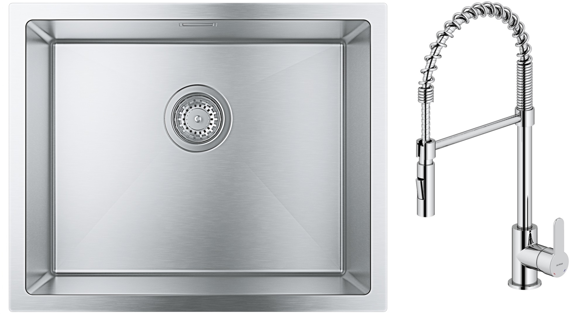 Zestaw Grohe K700 zlewozmywak 55x45 cm z baterią kuchenną Oltens Duf stal szlachetna/chrom (35203100, 31726SD0) - Wysyłka w 24h