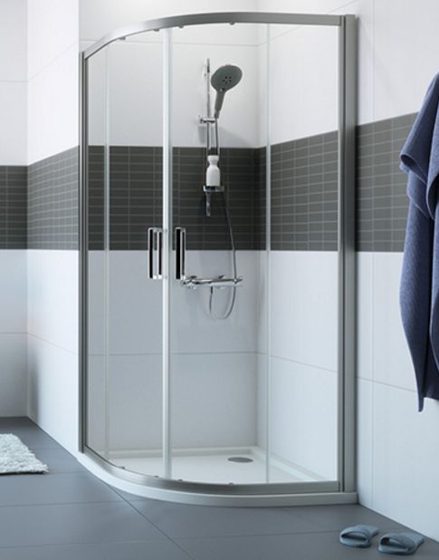 Huppe Classics 2 1/4 koła kabina prysznicowa 90x90 cm półokrągła srebrny wysoki połysk/szkło antiplaque C20602.069.322