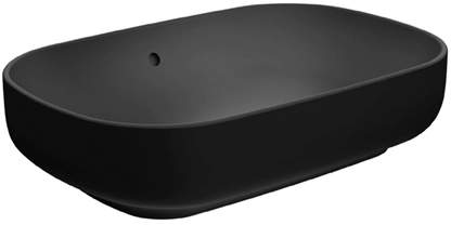 Sanindusa Sanibold umywalka 59,2x40 cm prostokątna nablatowa czarna matowa 137310264