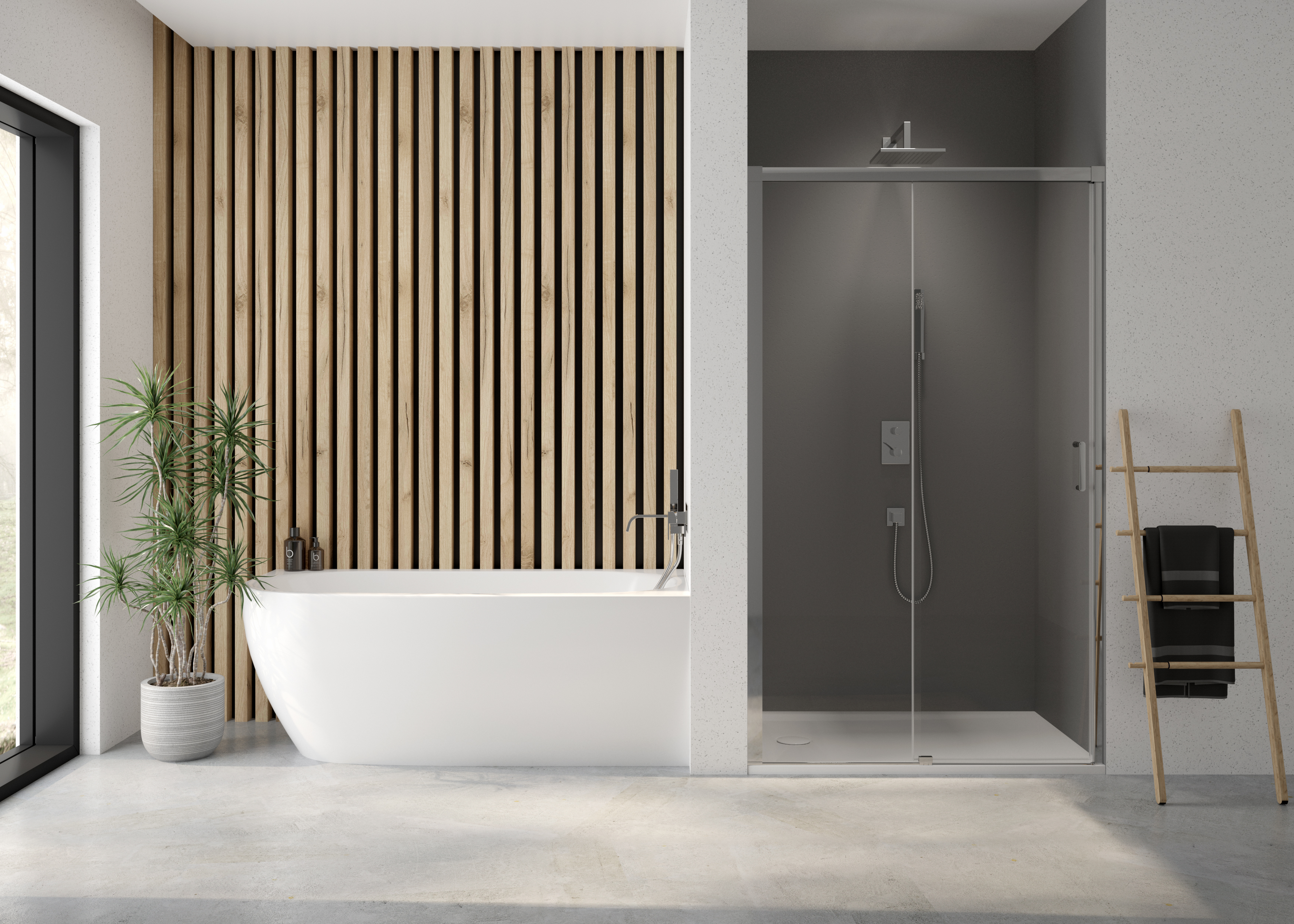 Sanplast Exa Line drzwi prysznicowe przesuwne D2/Exa Line-100 cm srebrny błyszczący/szkło przezroczyste 600-540-2500-38-401