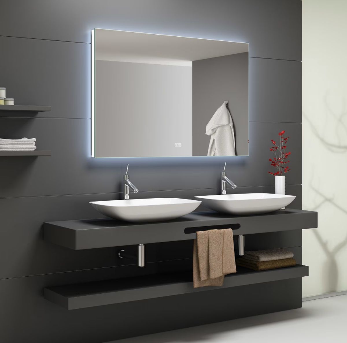 Kronenbach Night lustro 120x80 cm prostokątne z oświetleniem UN801276KBNNLED