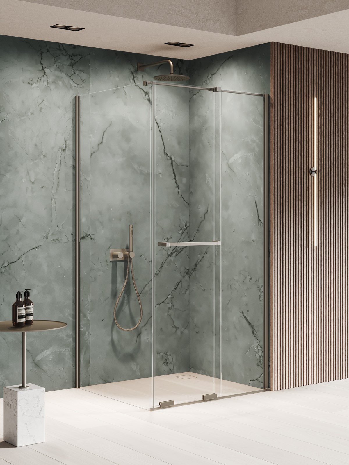 New Trendy Smart Gunmetal Brushed kabina prysznicowa 150x80 cm prostokątna gunmetal szczotkowany/szkło przezroczyste EXK-7899