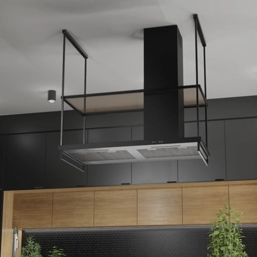 Berg Frame okap kuchenny 120 cm wyspowy czarny FRAOWKLDBK1201